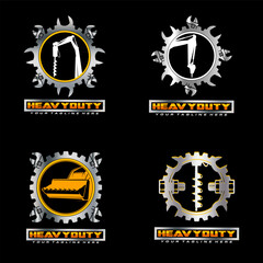 Heavy machine vehicle and equipment business logo