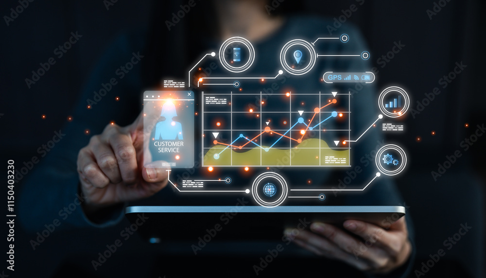 Poster a businessman uses a laptop, seamlessly integrating personal information file storage with hr checkl