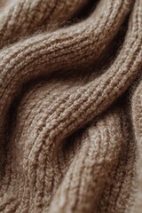 handmade knitwear item in a luxurious brown mocha mousse color