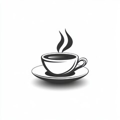 Obraz premium A steaming cup of coffee on a saucer