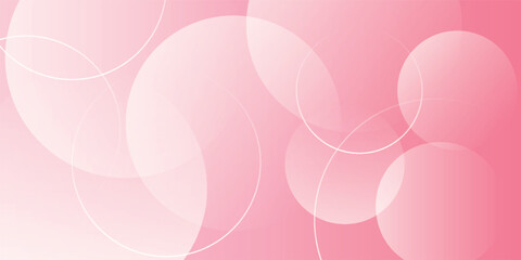 Minimalist banner background, pastel colorful, pink and yellow gradations. Circle effect style geometric, abstract background.
