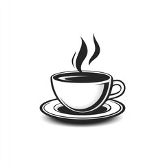 Obraz premium A steaming cup of coffee sits on a saucer