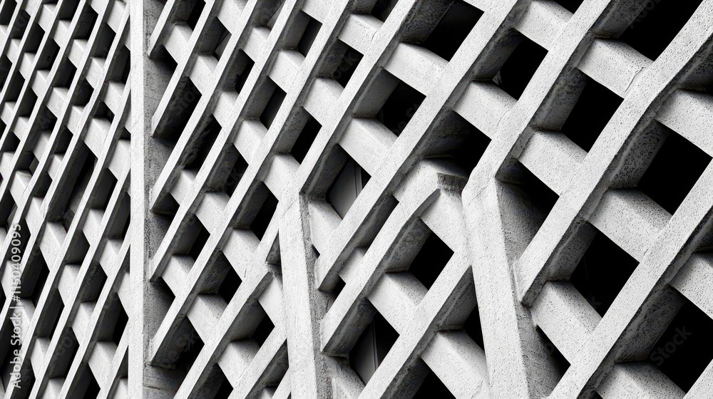 Poster modern architectural detail of concrete lattice pattern structure