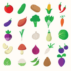 Food and fruit vector emoji illustration. Food and beverages, fruits symbols, emojis, emoticons, stickers, icons Vegetables, cakes, vector illustration flat icons set, collection. Vector illustration.