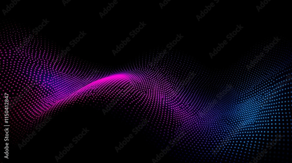 Aufkleber colorful wave pattern consisting of dots creating an abstract design with pink and blue hues against