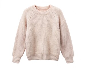 Fototapeta premium Soft casual sweater of luxury natural mix wool on a white background generative ai