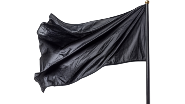 Black flag, transparent background