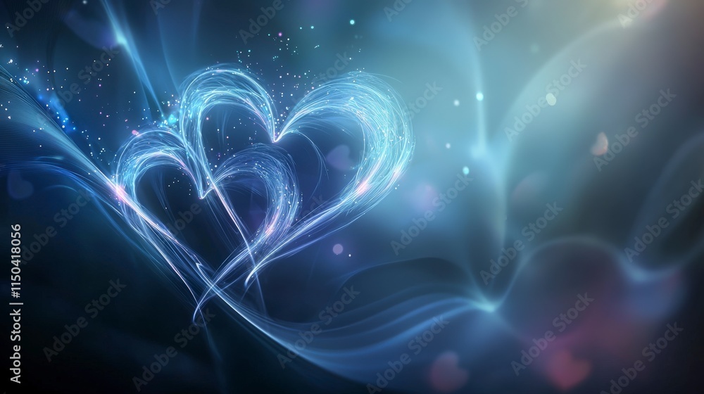 Poster a heartfelt connection between two souls digital art ethereal space abstract concept captured emotio