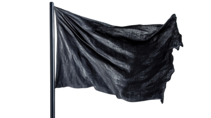 Black flag, transparent background