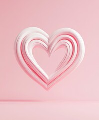 Abstract Pink Swirling Heart on a Pink Background