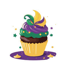 Mardi Gras Cupcakes Clipart Vector EPS SVG Unique Festive Designs

