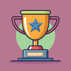 Trophy Flat Design Education Icon with Side Shadow