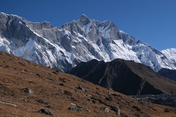 Amazing views with lhotse Mount on trekking through Kongma La Pass 5535 m, from Dingboche to...