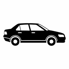 Black Car Silhouette Vector Art