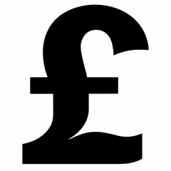 Black Pound Sign Silhouette Vector