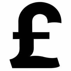 Black Pound Sign Silhouette Vector