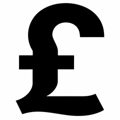 Black Pound Sign Silhouette Vector