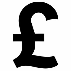 Black Pound Sign Silhouette Vector