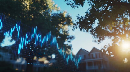 Rising House Prices Concept 3D Illustration