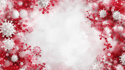 Crimson Corona Frame: A festive yet cautionary frame, featuring stylized virus particles in shades of red and white, perfect for health awareness campaigns or pandemic-related designs.  