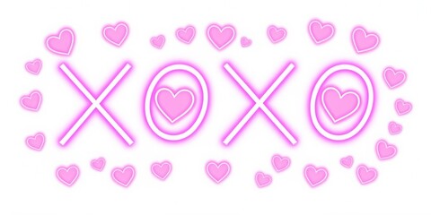XOXO Pink Hearts Love Graphic