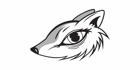 Detailed Wolf's Face Illustration: Majestic Wildlife Vector for Creative and Decorative Designs.