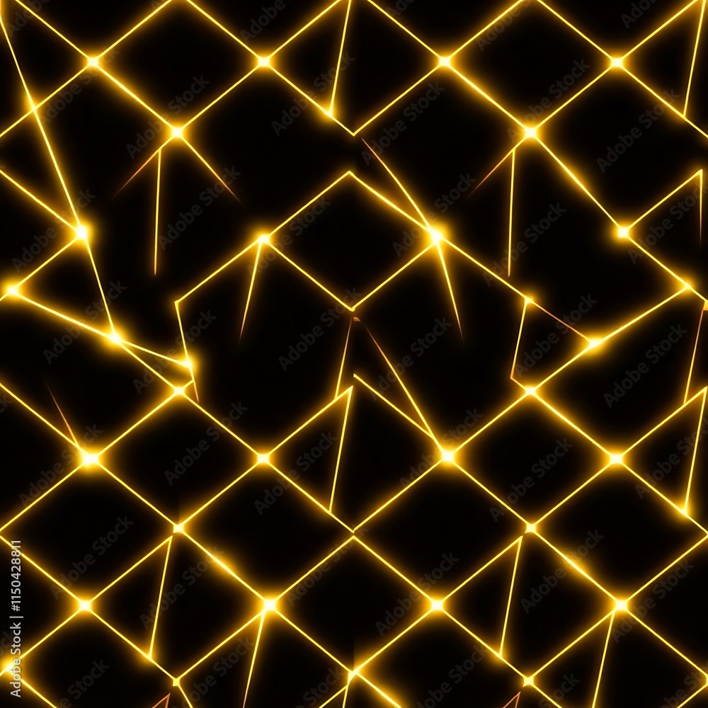 Poster golden grid: abstract seamless pattern
