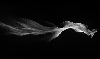 Naklejka premium Abstract White Flowing Lines On Black Background