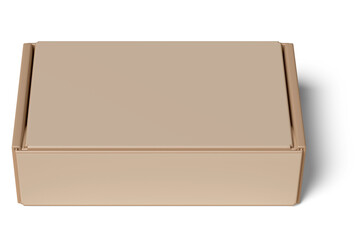 Brown Cardboard paper box isolated on transparent background