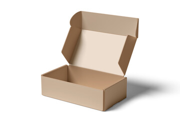 Brown Cardboard paper box isolated on transparent background