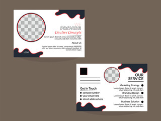 corporate identity template with card, postcard design