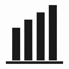 Black Silhouette Bar Graph Vector Art