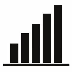 Black Silhouette Bar Graph Vector Art