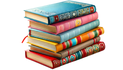 stack of books isolated on white