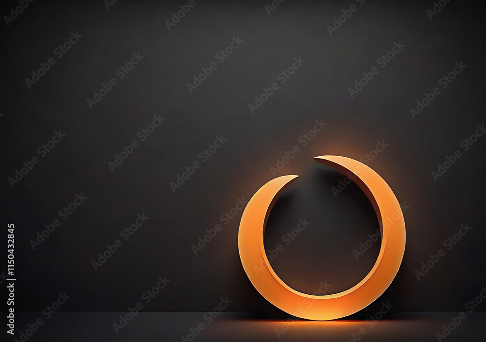 Poster a dark background features a glowing orange shape with a nois textured design and a blank space for 