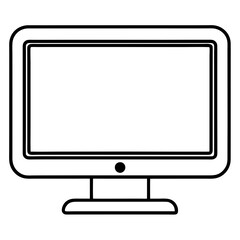 Black Silhouette Computer Monitor Vector