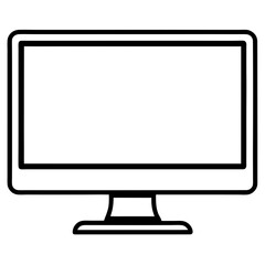 Black Silhouette Computer Monitor Vector