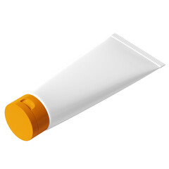 Cosmetic tube, Blank Cosmetic product branding mockup, face wash tube, cream tube Mock up isolated on transparent background