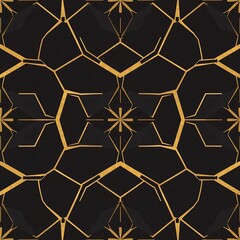 Obraz premium Abstract Geometric Pattern: Black and Gold 