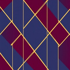 Geometric Purple and Blue Pattern with Gold Lines 