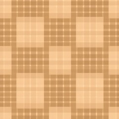 Fototapeta premium Beige Plaid Pattern: A seamless pattern of beige and light brown plaid for fashion, home decor, and graphic design. It is a soft, subtle pattern that can be used for a variety of projects. 