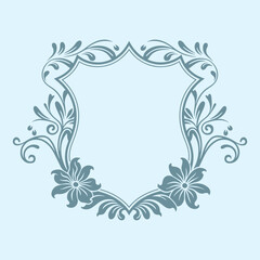 Floral Wedding monogram crest design. Vintage wedding monogram design. Wedding initial.