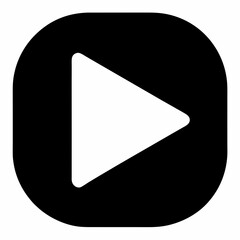 Black Silhouette Play Button Vector Art