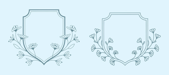 Floral Wedding monogram crest design. Vintage wedding monogram design. Wedding initial.