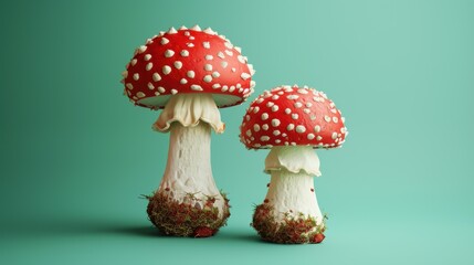 Mushroom on a serene background, beautiful outdoor specimen. Background placid, mushroom marked.
