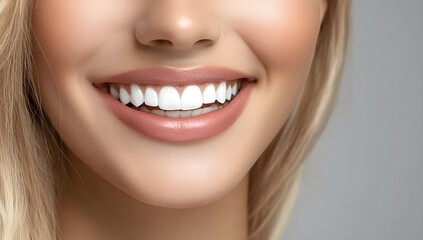 Obraz premium Beautiful blond woman smiling at the camera in headshot on white background, insanely detailed portrait of a beautiful girl. Young female with perfect smile and cheerful expression. generative AI.