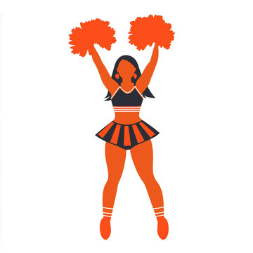 recommend clip art:  simple A cheerleader performing a stunt during a game. vector