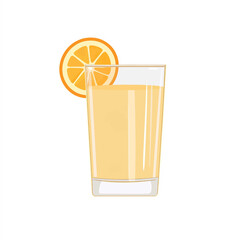  simple A glass of orange juice with a slice of orange on the rim. flar vector