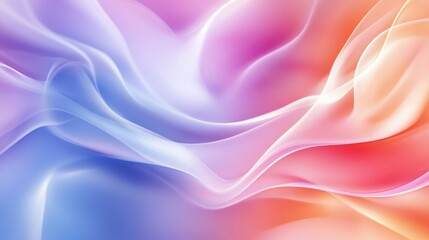 Fototapeta premium Abstract flowing gradient waves in pastel shades of pink, purple, blue, and orange