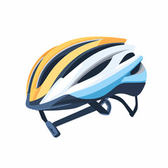  simple A close-up of a cycling helmet and gear. flar vector